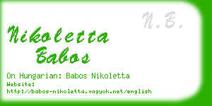 nikoletta babos business card